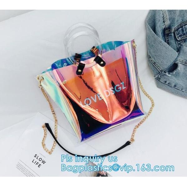 Purses PVC Vinyl Plastic Purse Bag Handbag Ladies, Summer pvc tote bag lady