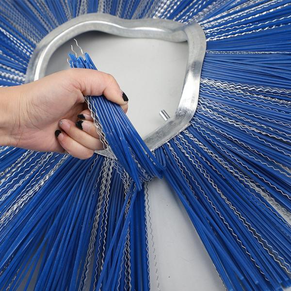 Steel Ring Wafer Brush PP Mixed Steel Wire Bristles Sweeper Broom For Snow Sweeper