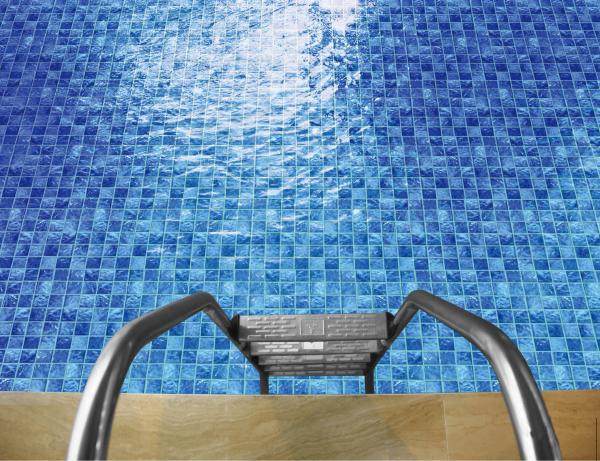PRIMERA Blue Swimming Pool Mosaic Tiles 306x306mm Glazed Mesh Mounted