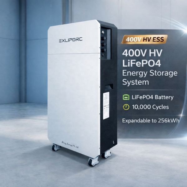 High Voltage 400V LiFePO4 Energy Storage System 16kWh Expandable to 256kWh for Residential & Commercial Solar