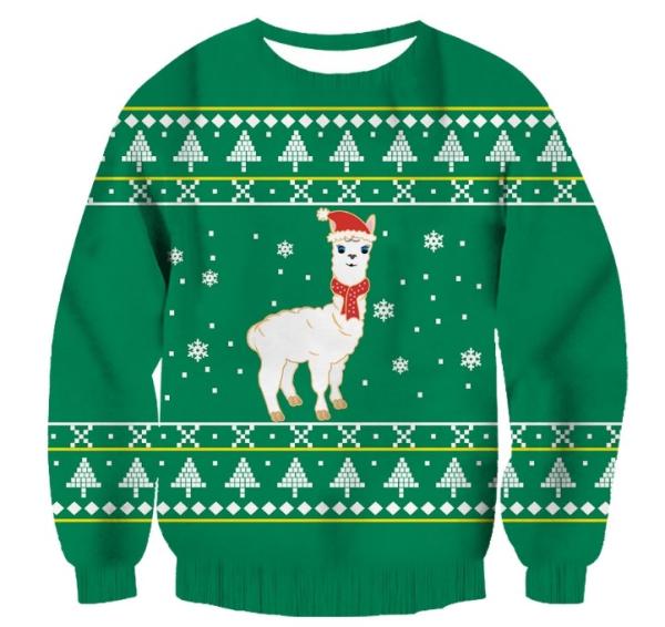 Men's 3D Digital Printing Christmas Long-sleeved Men's Women's Round Neck Sweatshirt