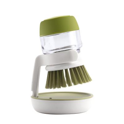 A palma distribuidora do sabão esfrega a escova com limpeza de Tray Dishes Pots Pans Sink do gotejamento