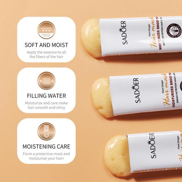 os cosméticos textura úmida e macia de Ginger Extract Nutrition Hair Care de 10g Bodycare melhoram a máscara bifurcada seca do cabelo