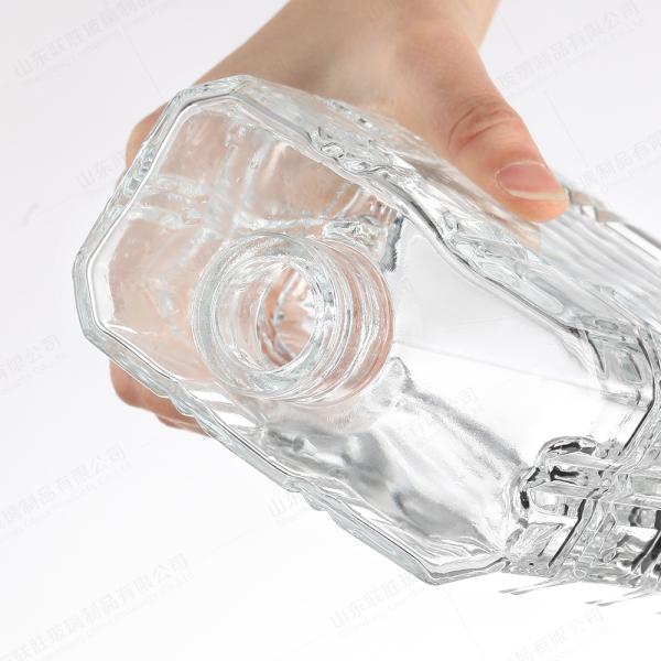 Чистый 500 мл 50cl Квадратная стеклянная бутылка Джина Водка Спиртный Ликер Текила Ром Виски с Коркой