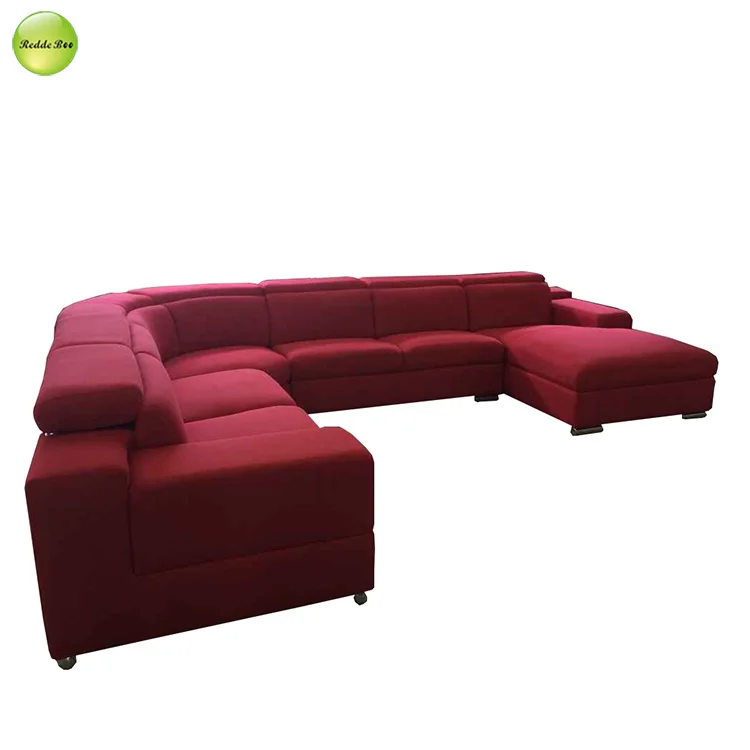 Huge Sectional Top Grain Plush Leather Sofa Couch Recliner Curved Backrest