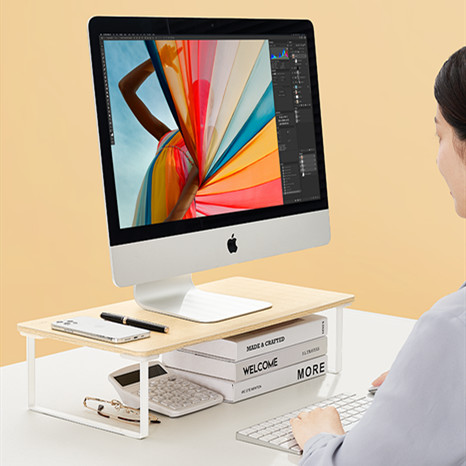 FSC Office MDF Wooden Metal Furniture Desktop Computer Stand Single Layer