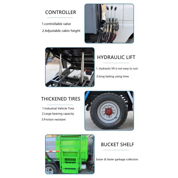 Dongfeng 5CBM 120HP 4X2 6 Wheels Side Loader bucket lifting Truck refuse collector truck