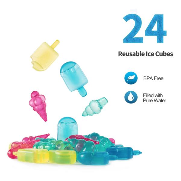 35g Customized Color Reusable Ice Cube Sticks for Freezable Water Bottle Cooling Rods