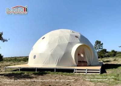 Barraca do hotel de Glamping da estrutura da abóbada Geodesic com tela branca do PVC para 5-8 pessoas