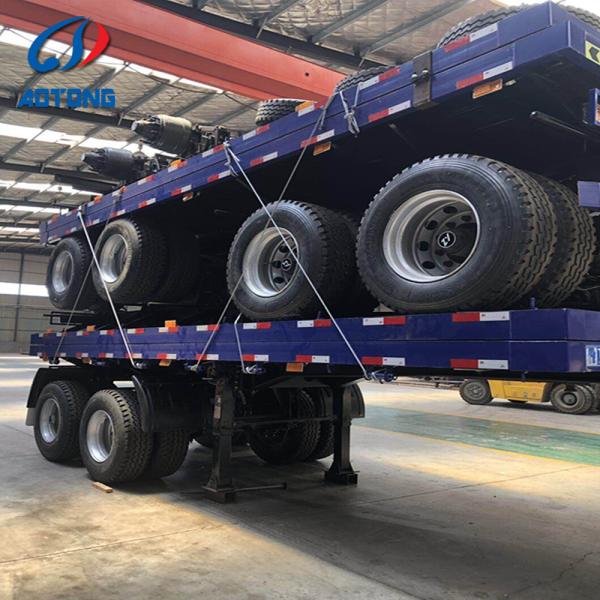 30-50 Ton 2-Axle Steel Flatbed Semi Trailer for Heavy Machinery