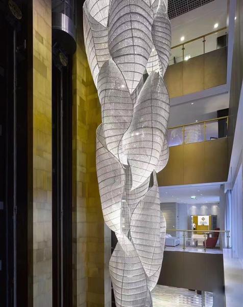 Non-Standard Engineering Custom Lighting Fixtures Large Crystal Banquet Hall Hollow Leaf Chandelier Custom Stairwell Long Chandelier LED Chandelier Pendant Chandelier Lights