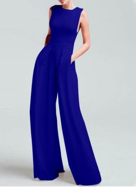 Apparel Custom Manufacturers Womens Summer Crewneck Sleeveless Casual Loose Jumpsuits Rompers With Pockets