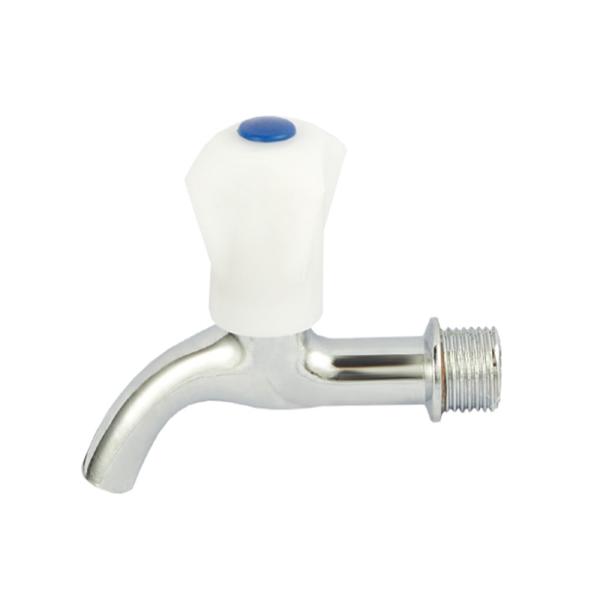 2 Outlet Brass Bibcock Valve Water Tap Deck Mounted Zinc Handle