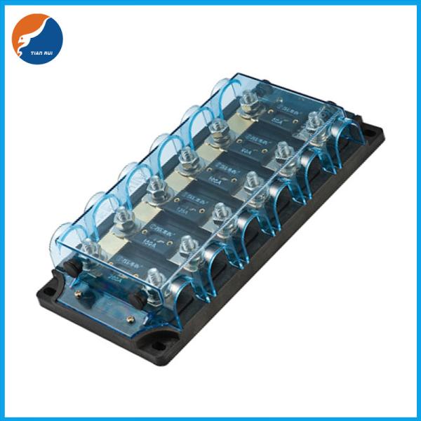 BANL-B6 In-Line 6 Way Position Circuit Fuse Holder Clear Plastic Case Power Distribution Car Automotive ANL Fuse Blocks