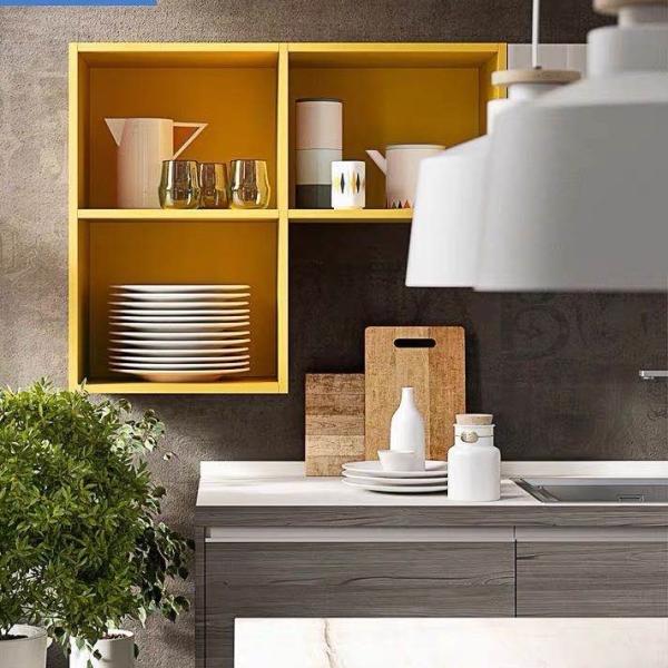 Wood Wall Hanging Cabinets Kitchen  Finished Prefabricated Modular Solid Wood