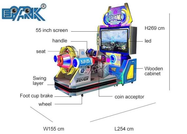 Coin Operated Dynamic Flight Simulator Amusement Park Time Pilot Single Palyer