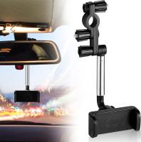 360 largura multifuncional do suporte 71mm do telefone do espelho retrovisor da rotação do grau