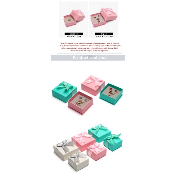 Hanhong Logo personnalisé Joaillerie Package pour les filles Boucles d'oreilles en papier de couleur mini Boîte cadeau de velours