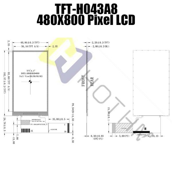 4.3 Inch TFT Display With MIPI DSI Interface ST7701S Driver Chip