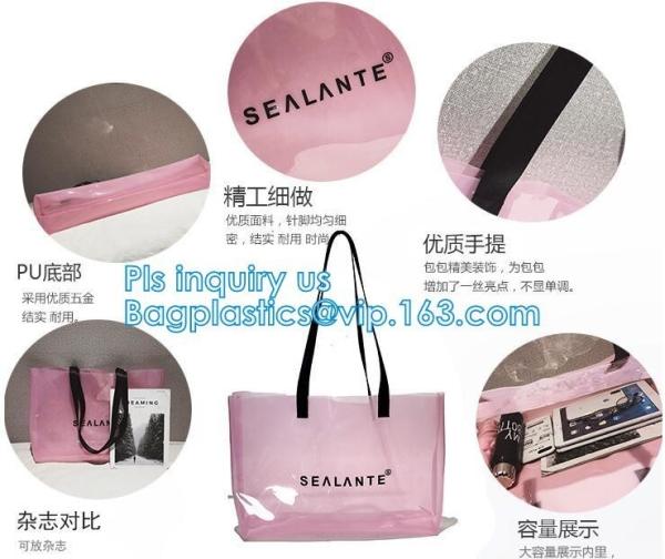 Personalized Monogrammed Beach Clear PVC Bag, Korean style clear beach bag, vinyl waterproof beach bag, beach tote, tote