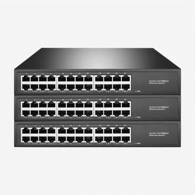 24 portas 10/100 Mbps RJ45 Ethernet Switch não gerenciado com MDI/MDIX automático