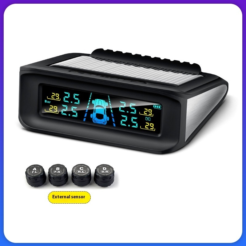 New Condition Digital Car TPMS Tire Pressure Monitor with External Wireless Solar Universal Fitment 4V 1 Year Warranty