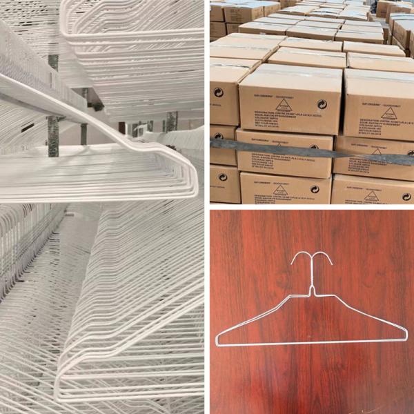 1.9mm 16 Inch Cloth Drying Hanger , Powder Coating Laundry Wire Coat Hangers