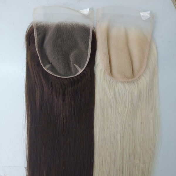 Stock Color Brown Blonde French Lace Closure Transparent Lace Frontal 6X6 Lace Closure Direct Factory Prices