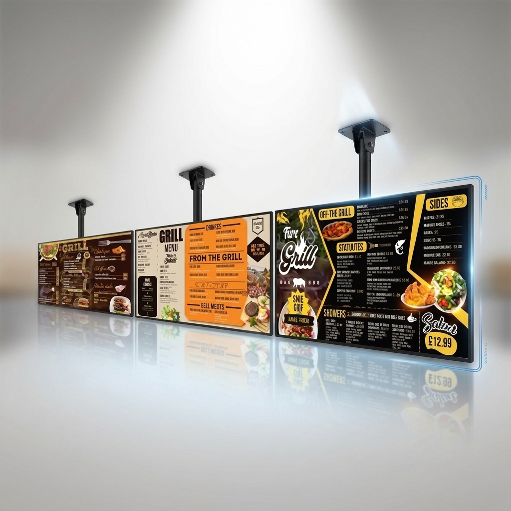QM-5515GPW 55 Inch 4K Digital Menu Board Android Restaurant Display with Cloud Multi-Store Management