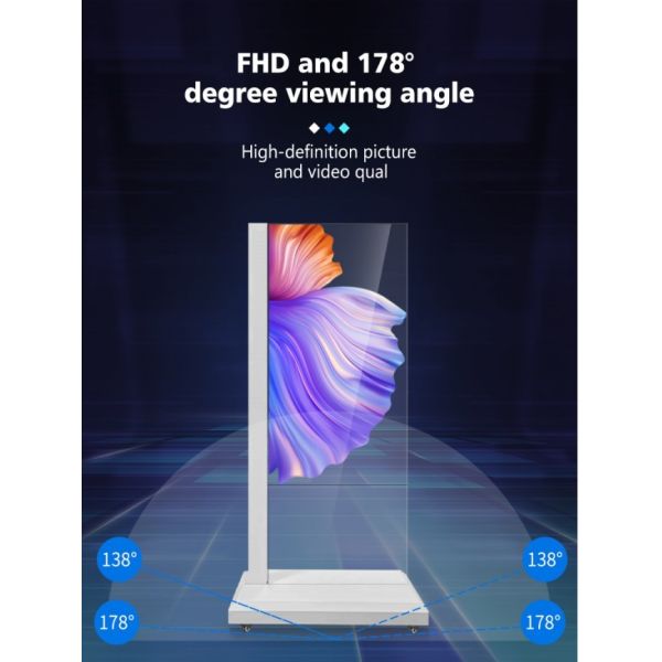 55 Inch HD Interactive Touch Screen Ultra Thin LG Transparent OLED Kiosk Advertising Display