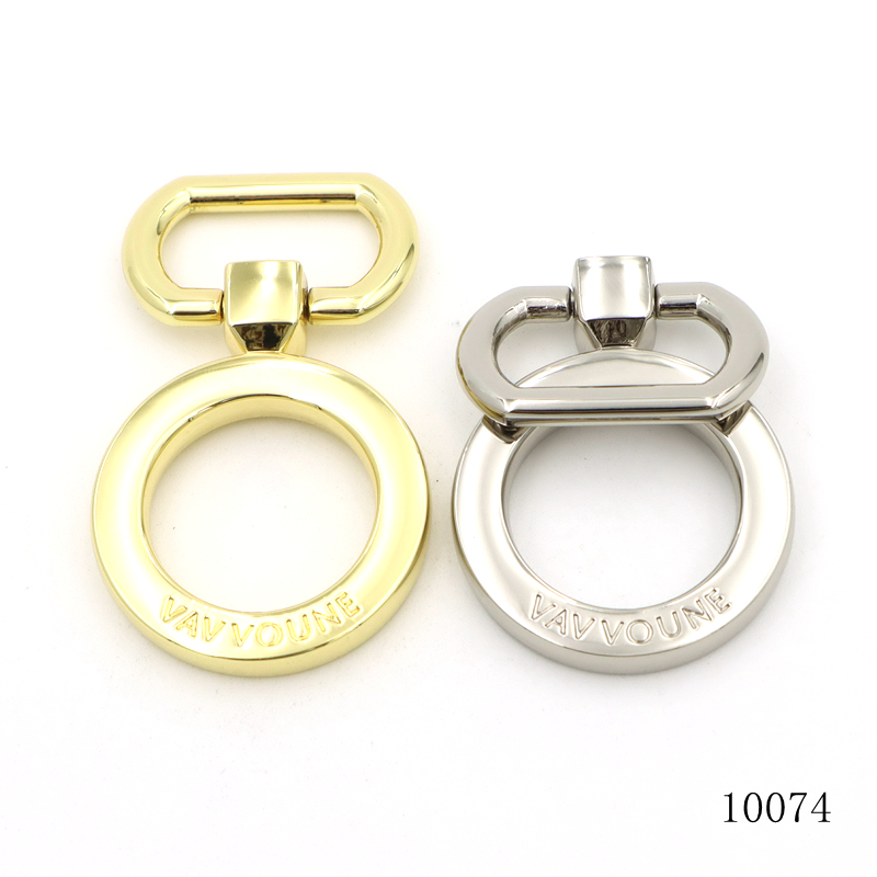 Premium Heavy Duty Rotate Ring Connector Custom Logo High End Snap Hook Clasp Buckle Bag Hardware Fittings 