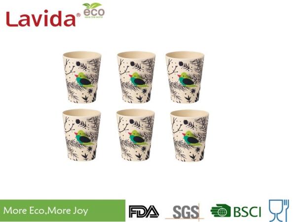 Mixed Colors Bamboo Fibre Eco Cup ​Food Grade Material Anti - Bacteria 10oz Volume
