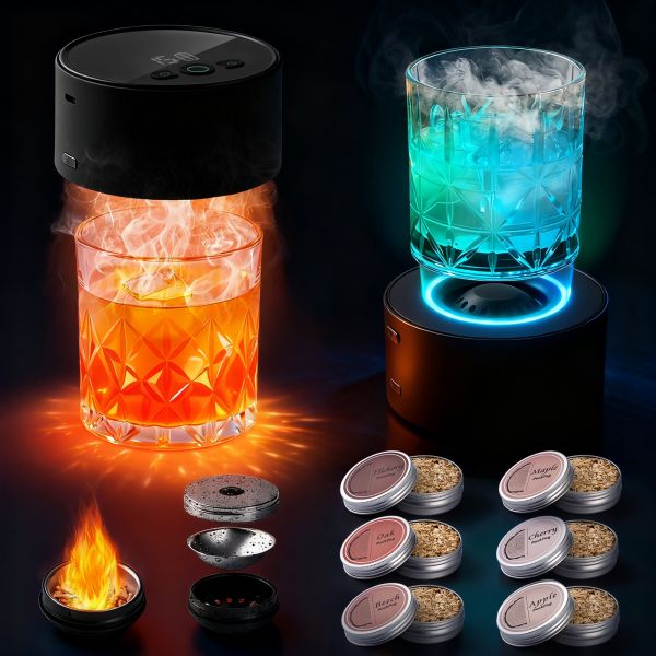 Compact and Lightweight Bar Smoker Kit with Heat-Resistant Handle for Cold and Hot Smoking