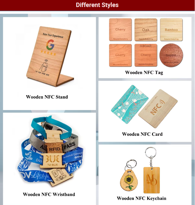 Custom RFID NFC Printed Wooden & Bamboo Card Cr80 Blank Waterproof Access Control ID Key Card RFID Card For Hotel