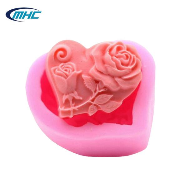 Silicone Baking Utensils Eco-Friendly Sustainable 3d Rose Flowers Shape Fondant Silicone Mold