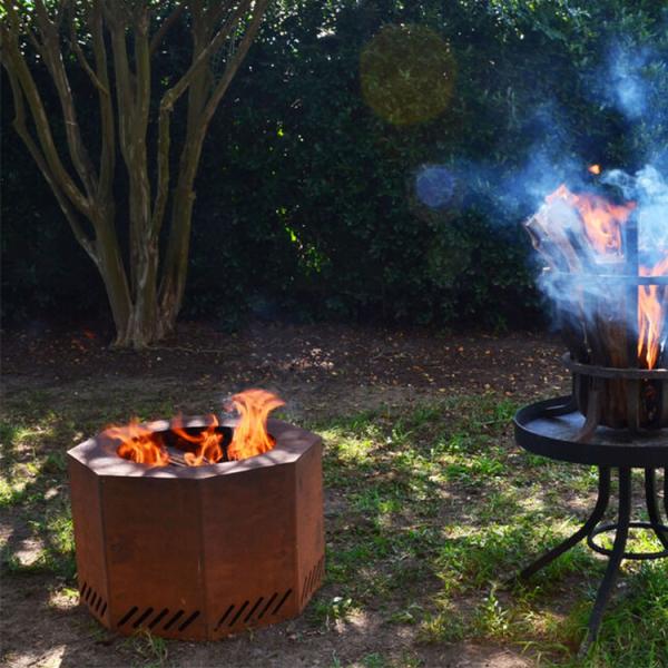 Outdoor Garden Campfire Wood Burning Corten Steel Metal Fire Bowl Round Rustic