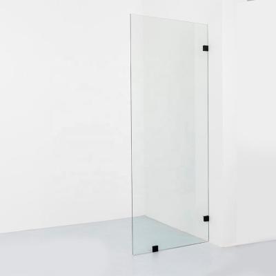 Frameless Tempered Glass Black Profile Walk in Shower Screen Shower Door for Villa