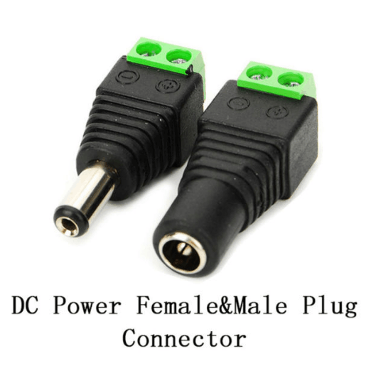 LED 12V DC Female Male 2.1 x 5.5mm Power Connector Adapter Plug Jack Socket for CCTV