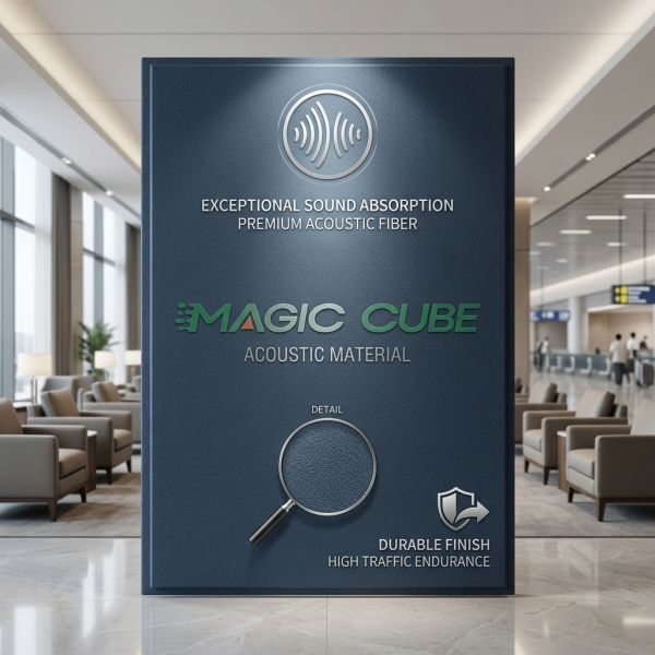 Polyester Fiber Acoustic Panel 1220x2440mm 9mm Sound Absorbing Wall Board for Airport Lounge Interior Decoration