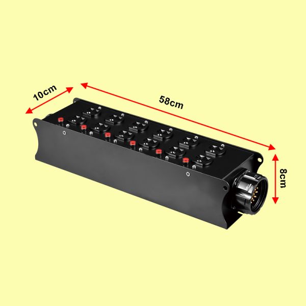 SOCAPEX 19-Pin Input to 12-Way Rack Mount Steel Power Distribution Box for Stage DJ Lighting Equipment
