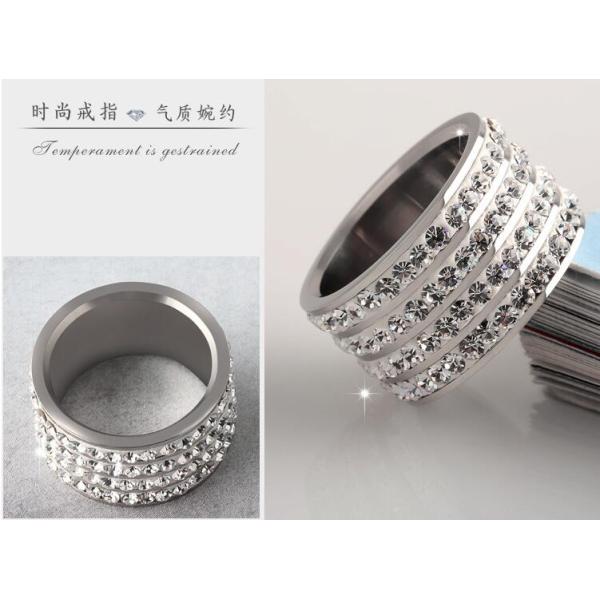 Men′s Jewelry Fashion Silver Ring Full Diamond Finger Rings 316L Titanium Steel Diamond Ring