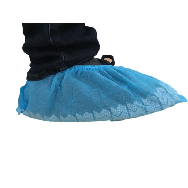 Disposable Non-skid Shoe Cover,Blue and Elastic,Made by Machine or made by hand ,in China