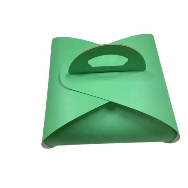 Customized logo Foldable Cardboard Cake Packaging Box with Handle Cardboard Cake Box