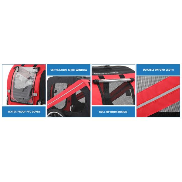 Dog Bike Trailer, Folding Pet Dog Trailer Cart for Bicycle, Bike Cargo Wagon Carrier w/Universal Hitch & 20