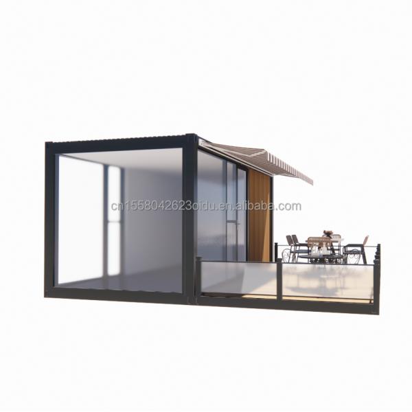 Boutique 20 pieds Restaurant mobile et bar 10 pieds 20 pieds Expédition conteneur en bois cuisine en acier galvanisé pliage 180g cadre en acier