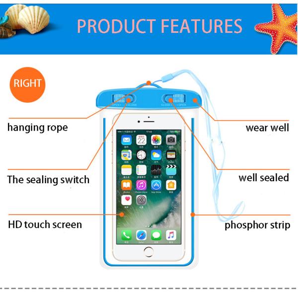 PVC waterproof bag diving kit touch screen swimming seal dustproof mobile phone bag