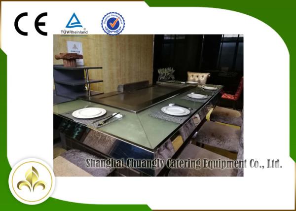 9 Seats Electric Heating Front Air Supply Teppanyaki Table Grill , Indoor Teppanyaki Grill