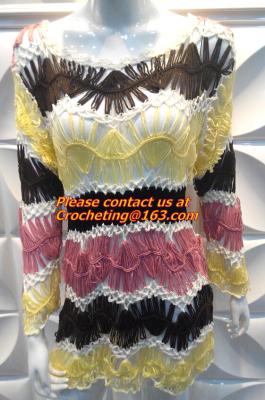 Crocheted pullover, spring summer women's crocheted sleeveless pull over top with stretch