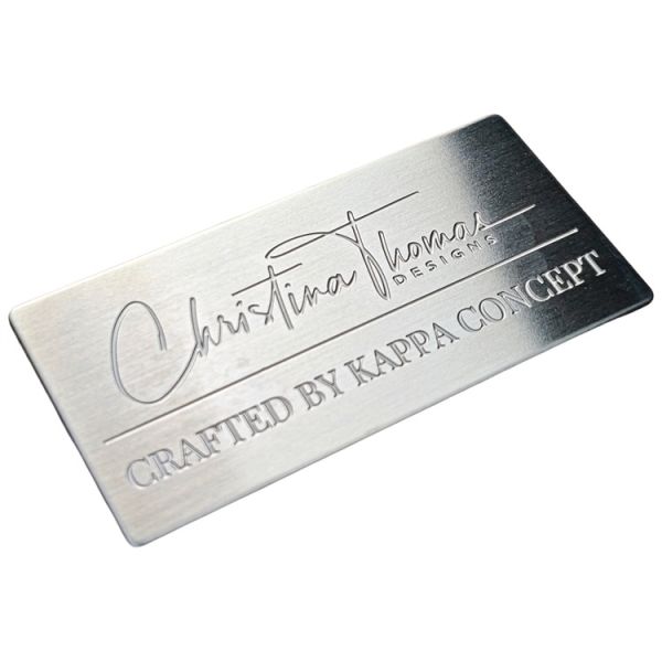 Custom Brand Waterproof Stainless Steel Nameplate Metal Logo Brush Surface Label For Furniture