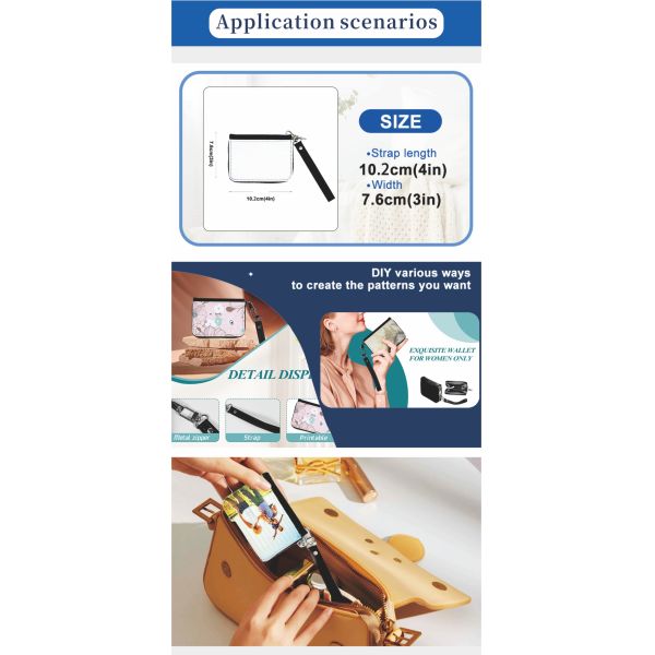 Fashionable Waterproof PU Leather Women's Wallet Sublimation Design Lady Purse Novelty Gift for Girls